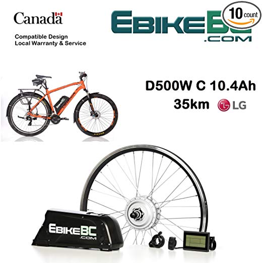 Ebike KIT 500/800W Electric Bicycle E Bike Complete Conversion Kit Front Hub Motor, Battery Li-Ion 40km/h LCD 26/27.5/28/29/700C rim sizes (Bike not included)