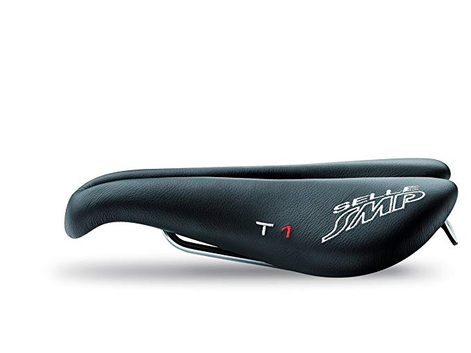 Selle SMP T1 Triathlon Racing Saddle Steel Rails 257 x 164mm Black Leather