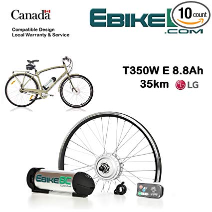 Ebike KIT 350/500W Electric Bicycle E Bike Complete Conversion Kit Front Hub Motor, Battery Li-Ion 32km/h LED 26/27.5/28/29/700C rim sizes (Bike not included)