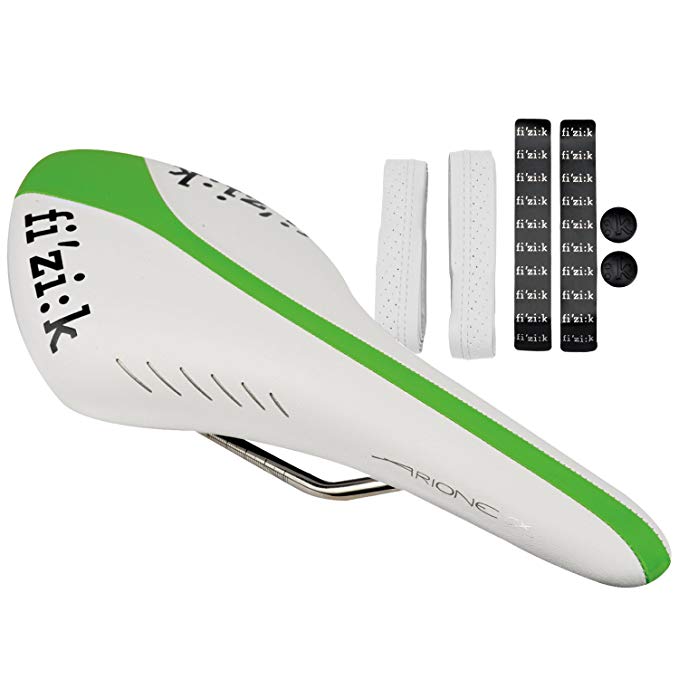 Fizik Arione CX Team Liquigas K:ium Rail Saddle with Tape, White/Green