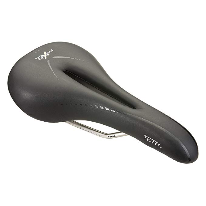 Terry Fly Century Saddle, Men’s Bike Mountain Foam Seat Poron, Male’s Lightweight Bicycle Cushion with Central Relief Zone and Ergonomics Design Fit, Seamless Fibra-tek with Poron XRD Cover - Black