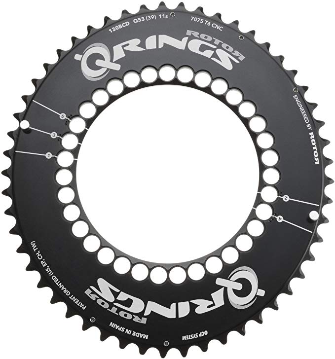 Rotor Qring 53t Aero 130 BCD Black Outer