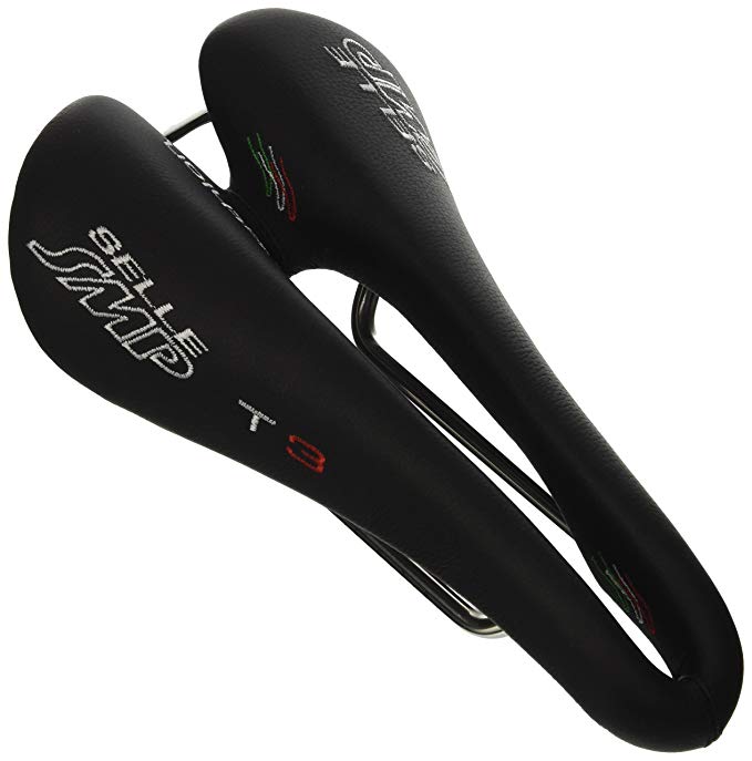 SMP Selle T3 Triathlon Racing Bike Saddle Steel Rails 246 x 133mm Black Leather